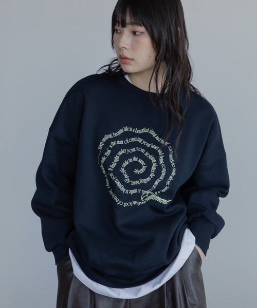 VACANCY(ヴァカンシー)の「渦ウェーブロゴ刺繍トレーナー/裏起毛/新色追加(スウェット・レディース・グレー/ブラウン/ネイビー/チャコールグレー・FREE)」の12枚目の写真