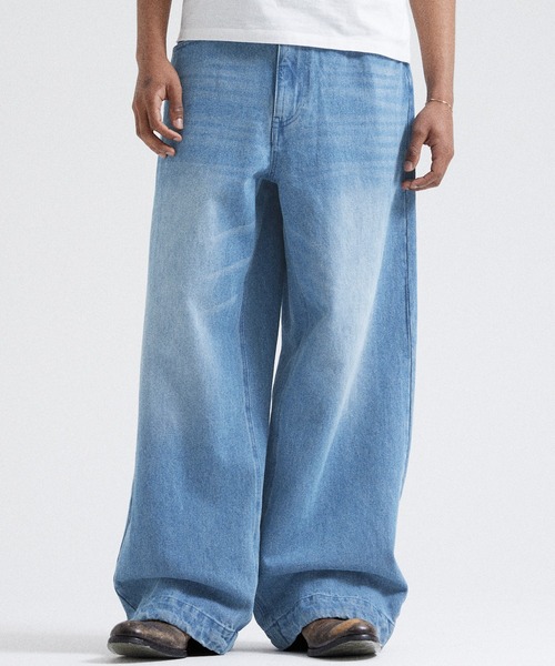 Parts Lab.（パーツラボ）の「【Parts Lab.】Basic Wide Easy Denim Pants / ベーシックワイドイージーデニムパンツ（デニムパンツ・メンズ・ブラック/ブルー/ライトブルー・S/M/L）」の3枚目の写真