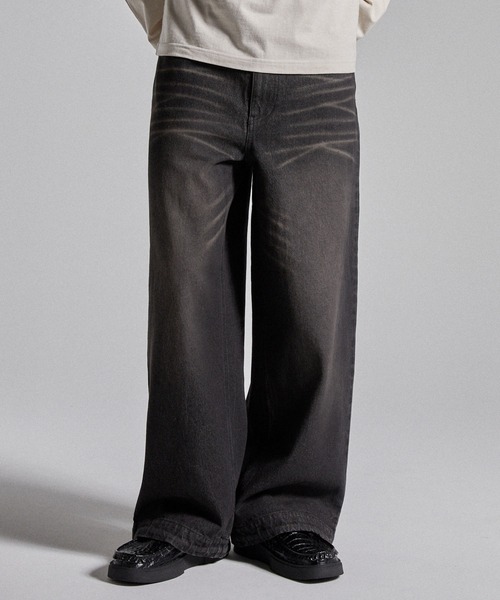Parts Lab.（パーツラボ）の「【Parts Lab.】Basic Wide Easy Denim Pants / ベーシックワイドイージーデニムパンツ（デニムパンツ・メンズ・ブラック/ブルー/ライトブルー・S/M/L）」の4枚目の写真