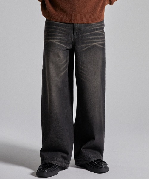 Parts Lab.（パーツラボ）の「【Parts Lab.】Basic Wide Easy Denim Pants / ベーシックワイドイージーデニムパンツ（デニムパンツ・メンズ・ブラック/ブルー/ライトブルー・S/M/L）」の7枚目の写真