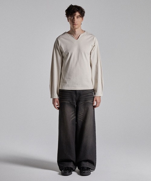 Parts Lab.（パーツラボ）の「【Parts Lab.】Basic Wide Easy Denim Pants / ベーシックワイドイージーデニムパンツ（デニムパンツ・メンズ・ブラック/ブルー/ライトブルー・S/M/L）」の9枚目の写真