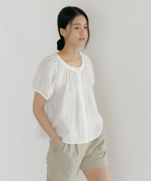LINGSEOUL（リングソウル）の「jacquard shirring blouse-ivory（シャツ/ブラウス）」