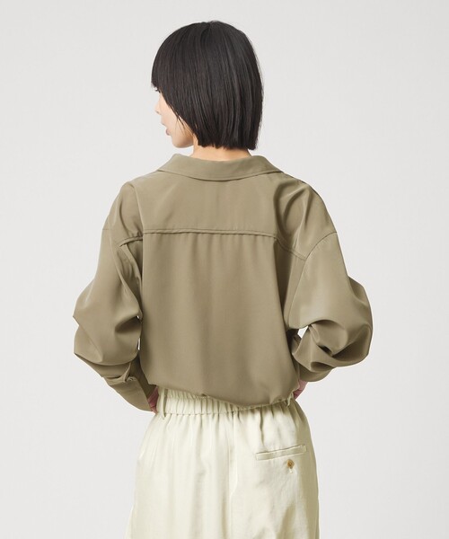 EMMEL REFINES(エメルリファインズ)の「<EMMEL REFINES>EM ハシゴレース トロミシャツ(シャツ/ブラウス・レディース・オリーブ/オフホワイト・FREE)」の8枚目の写真