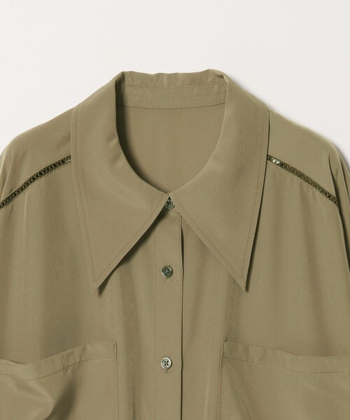 EMMEL REFINES(エメルリファインズ)の「<EMMEL REFINES>EM ハシゴレース トロミシャツ(シャツ/ブラウス・レディース・オリーブ/オフホワイト・FREE)」の15枚目の写真