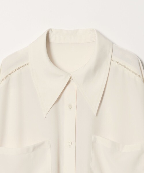 EMMEL REFINES(エメルリファインズ)の「<EMMEL REFINES>EM ハシゴレース トロミシャツ(シャツ/ブラウス・レディース・オリーブ/オフホワイト・FREE)」の11枚目の写真
