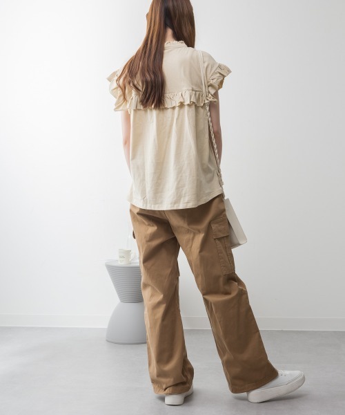 aity(アイティ)の「ツイルワイドカーゴパンツ(カーゴパンツ・レディース・ベージュ/ブラック/カーキ・M/L/LL/3L/4L)」の13枚目の写真