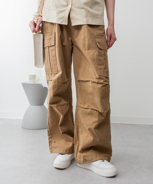 aity(アイティ)の「ツイルワイドカーゴパンツ(カーゴパンツ・レディース・ベージュ/ブラック/カーキ・M/L/LL/3L/4L)」の14枚目の写真