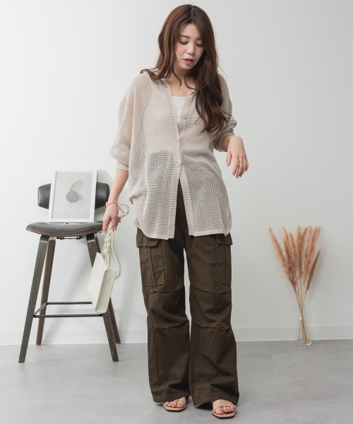 aity(アイティ)の「ツイルワイドカーゴパンツ(カーゴパンツ・レディース・ベージュ/ブラック/カーキ・M/L/LL/3L/4L)」の17枚目の写真