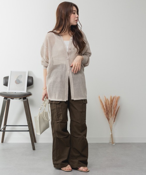 aity(アイティ)の「ツイルワイドカーゴパンツ(カーゴパンツ・レディース・ベージュ/ブラック/カーキ・M/L/LL/3L/4L)」の19枚目の写真