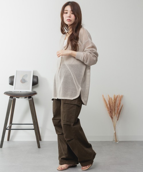 aity(アイティ)の「ツイルワイドカーゴパンツ(カーゴパンツ・レディース・ベージュ/ブラック/カーキ・M/L/LL/3L/4L)」の20枚目の写真