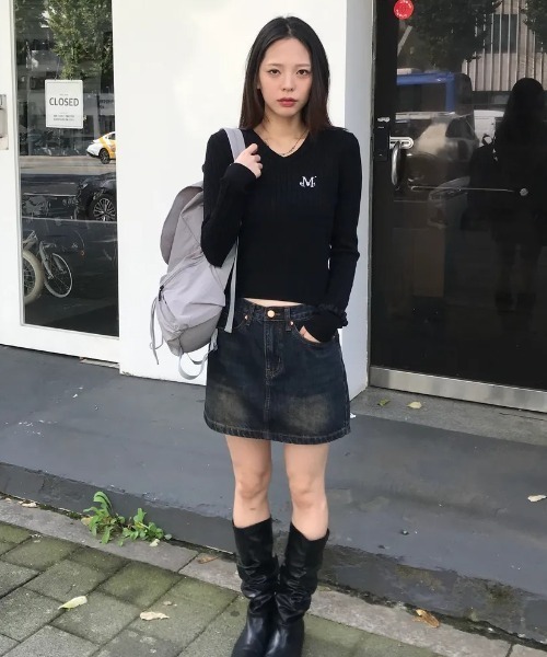 MUCENT（ムセント）の「【日本未発売/WEB限定】MUCENT(ムセント)/Vネック クロップ ケーブル ニット/PRIMROSE V-NECK CROP KNIT（ニット/セーター・レディース・ピンク/ブラウン/ホワイト/グレー/ブラック/アイボリー・FREE）」の15枚目の写真