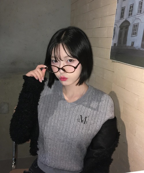 MUCENT（ムセント）の「【日本未発売/WEB限定】MUCENT(ムセント)/Vネック クロップ ケーブル ニット/PRIMROSE V-NECK CROP KNIT（ニット/セーター・レディース・ピンク/ブラウン/ホワイト/グレー/ブラック/アイボリー・FREE）」の20枚目の写真