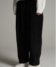 Corduroy dart wide banding pants black