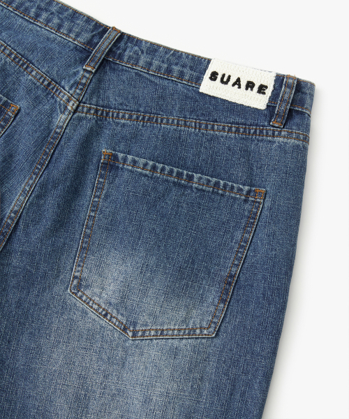 SUARE(スアレ)の「グリッドリップストップデニムパンツ(デニムパンツ・レディース・ブルー・MEDIUM/LARGE/X-LARGE)」の6枚目の写真