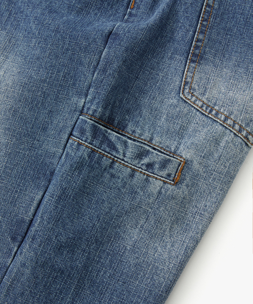 SUARE(スアレ)の「グリッドリップストップデニムパンツ(デニムパンツ・レディース・ブルー・MEDIUM/LARGE/X-LARGE)」の3枚目の写真