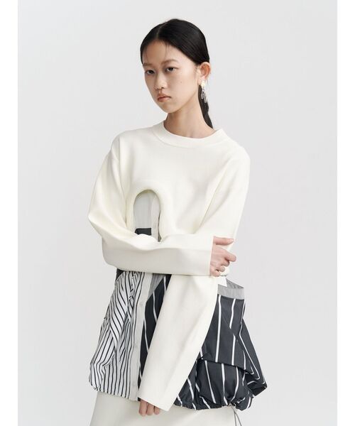 UN3D.(アンスリード)の「EDGE WAVE SHORT KNIT / エッジウェーブショートニット(ニット/セーター・レディース・ホワイト/グレー/ブラック・FREE)」の6枚目の写真