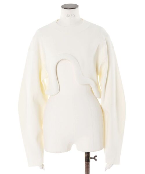 UN3D.(アンスリード)の「EDGE WAVE SHORT KNIT / エッジウェーブショートニット(ニット/セーター・レディース・ホワイト/グレー/ブラック・FREE)」の13枚目の写真