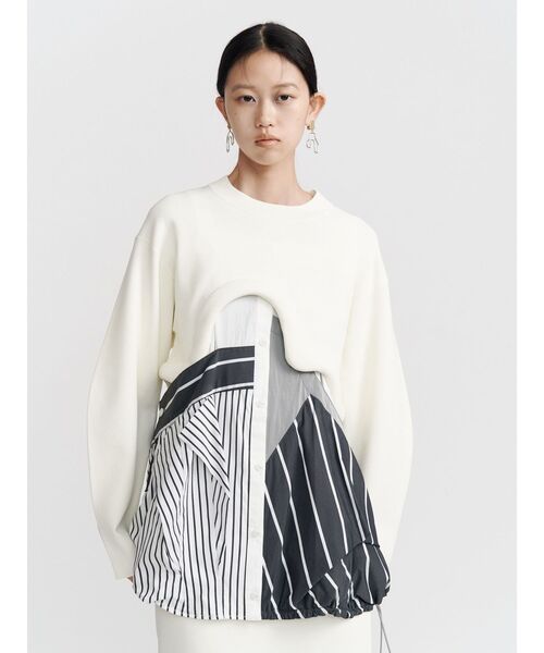 UN3D.(アンスリード)の「EDGE WAVE SHORT KNIT / エッジウェーブショートニット(ニット/セーター・レディース・ホワイト/グレー/ブラック・FREE)」の2枚目の写真