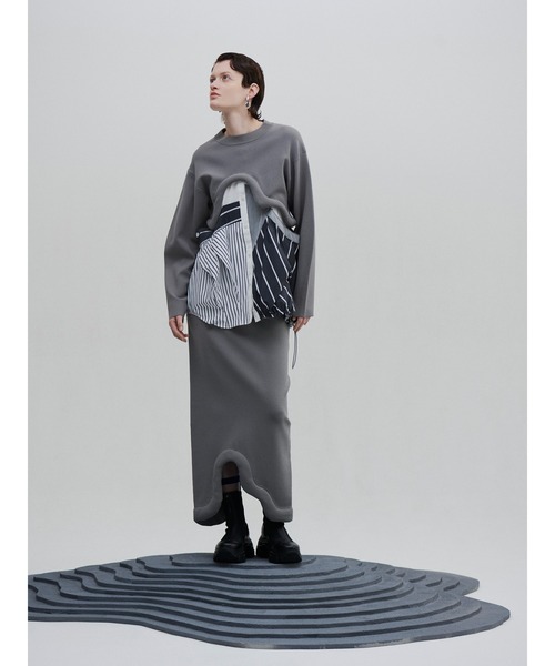 UN3D.(アンスリード)の「EDGE WAVE SHORT KNIT / エッジウェーブショートニット(ニット/セーター・レディース・ホワイト/ブラック/グレー・FREE)」の8枚目の写真