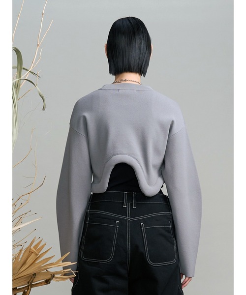 UN3D.(アンスリード)の「EDGE WAVE SHORT KNIT / エッジウェーブショートニット(ニット/セーター・レディース・ホワイト/ブラック/グレー・FREE)」の11枚目の写真