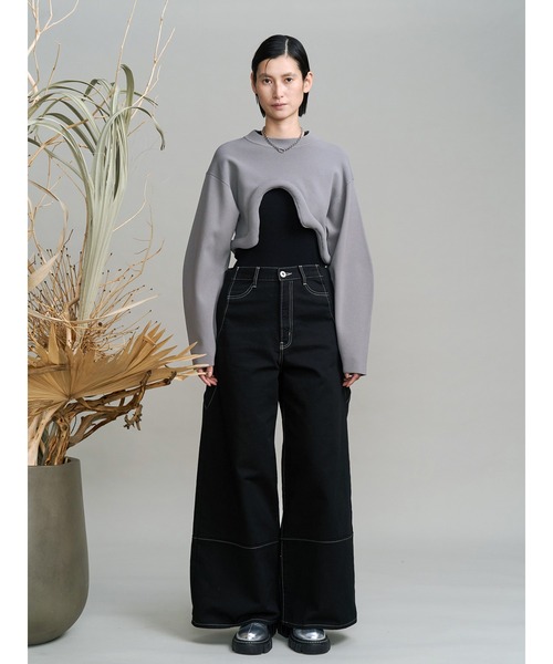 UN3D.(アンスリード)の「EDGE WAVE SHORT KNIT / エッジウェーブショートニット(ニット/セーター・レディース・ホワイト/ブラック/グレー・FREE)」の13枚目の写真