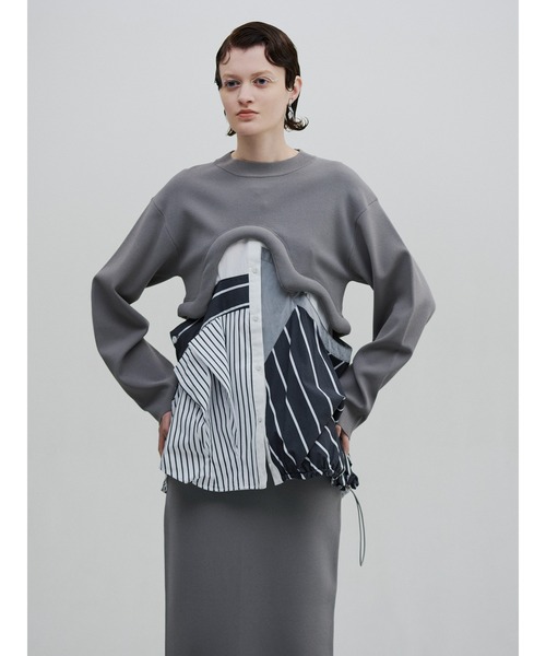 UN3D.(アンスリード)の「EDGE WAVE SHORT KNIT / エッジウェーブショートニット(ニット/セーター・レディース・ホワイト/ブラック/グレー・FREE)」の6枚目の写真