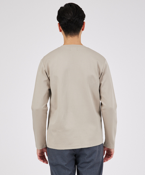 ABAHOUSE(アバハウス)の「Eco Vero ストレッチポンチ ロンT / クルーネック(Tシャツ/カットソー・メンズ・ブラック/ブルー/ホワイト/ベージュ・50/44/46/48)」の7枚目の写真