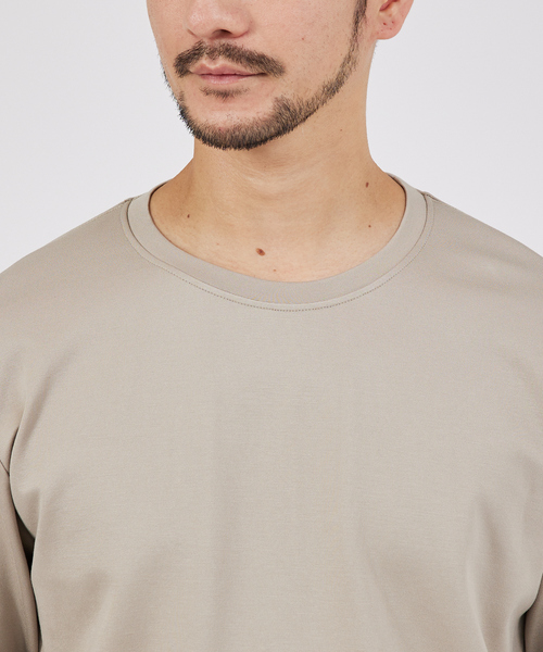 ABAHOUSE(アバハウス)の「Eco Vero ストレッチポンチ ロンT / クルーネック(Tシャツ/カットソー・メンズ・ブラック/ブルー/ホワイト/ベージュ・50/44/46/48)」の8枚目の写真