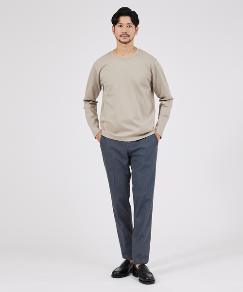 ABAHOUSE(アバハウス)の「Eco Vero ストレッチポンチ ロンT / クルーネック(Tシャツ/カットソー・メンズ・ブラック/ブルー/ホワイト/ベージュ・50/44/46/48)」の13枚目の写真