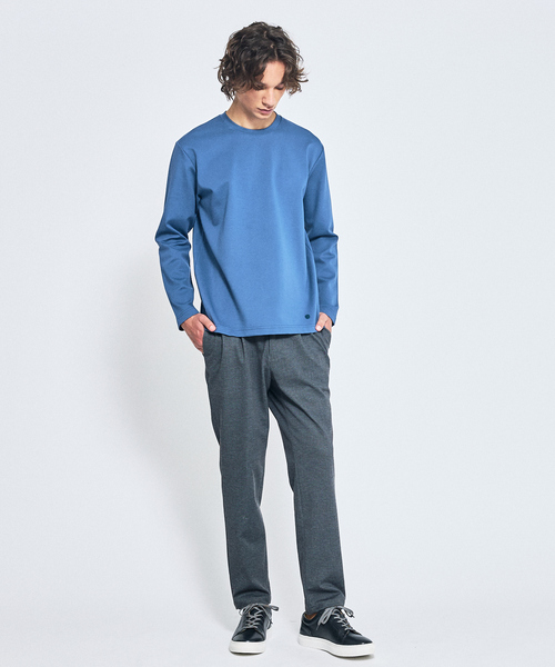 ABAHOUSE(アバハウス)の「Eco Vero ストレッチポンチ ロンT / クルーネック(Tシャツ/カットソー・メンズ・ブラック/ブルー/ホワイト/ベージュ・50/44/46/48)」の16枚目の写真