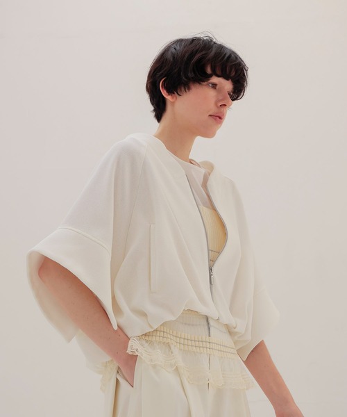 DRESSLAVE（ドレスレイブ）の「swelling tweed zip blouson(スウェリングツイードジップブルゾン)（ブルゾン・レディース・ホワイト・38）」の2枚目の写真