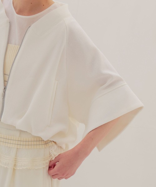 DRESSLAVE（ドレスレイブ）の「swelling tweed zip blouson(スウェリングツイードジップブルゾン)（ブルゾン・レディース・ホワイト・38）」の5枚目の写真