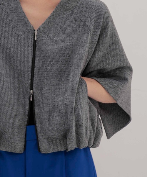 DRESSLAVE（ドレスレイブ）の「swelling tweed zip blouson(スウェリングツイードジップブルゾン)（ブルゾン・レディース・ホワイト・38）」の14枚目の写真