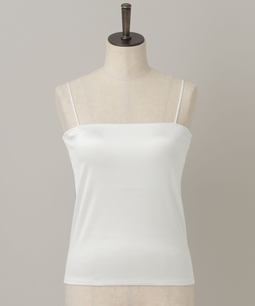 A part by（アパートバイ）の「ストレッチサテンキャミ2（キャミソール・レディース・オフホワイト/ブラック/ブラウン・FREE）」の2枚目の写真