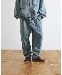 ANGLAN（アングラン）の「Wide Tapered Denim Pants - Washed Blue（デニムパンツ・メンズ）」