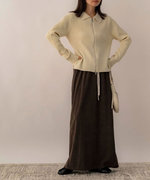 NOAHL(ノアル)の「【NOAHL】ダブルジッパーニット(ニット/セーター・レディース・ベージュ/イエロー系/ブラウン・FREE)」の7枚目の写真