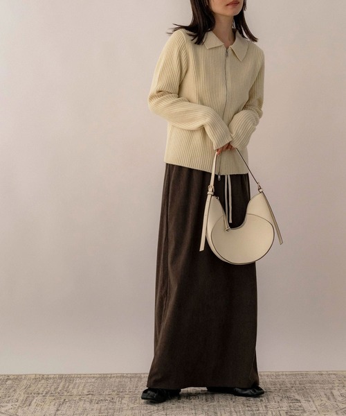 NOAHL(ノアル)の「【NOAHL】ダブルジッパーニット(ニット/セーター・レディース・ベージュ/イエロー系/ブラウン・FREE)」の9枚目の写真