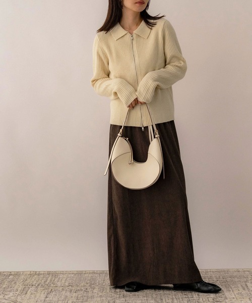 NOAHL(ノアル)の「【NOAHL】ダブルジッパーニット(ニット/セーター・レディース・ベージュ/イエロー系/ブラウン・FREE)」の15枚目の写真