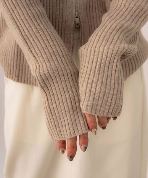 NOAHL(ノアル)の「【NOAHL】ダブルジッパーニット(ニット/セーター・レディース・ベージュ/イエロー系/ブラウン・FREE)」の21枚目の写真