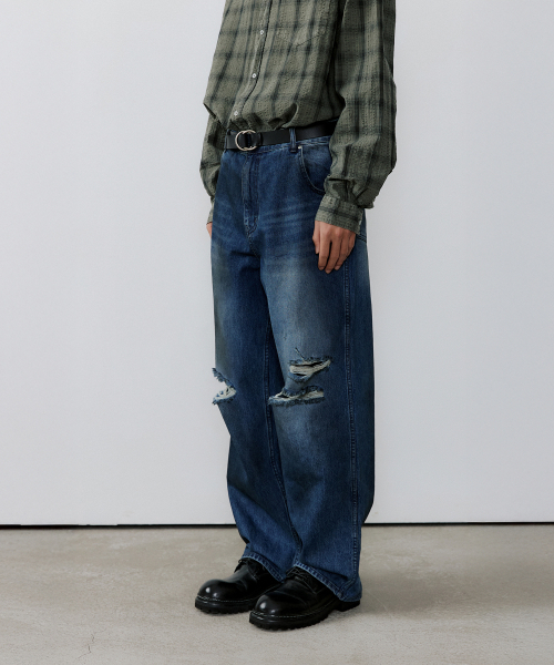 ENDOOR(エンドア)の「Volume dirty denim pants (indigo blue)(その他パンツ・メンズ・インディゴブルー・1/2/3)」の5枚目の写真