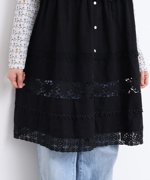 l'atelier du savon（アトリエドサボン）の「つぎはぎレース　パッチワークキャミブラウス（シャツ/ブラウス・レディース・ブラック/ホワイト・FREE）」の11枚目の写真