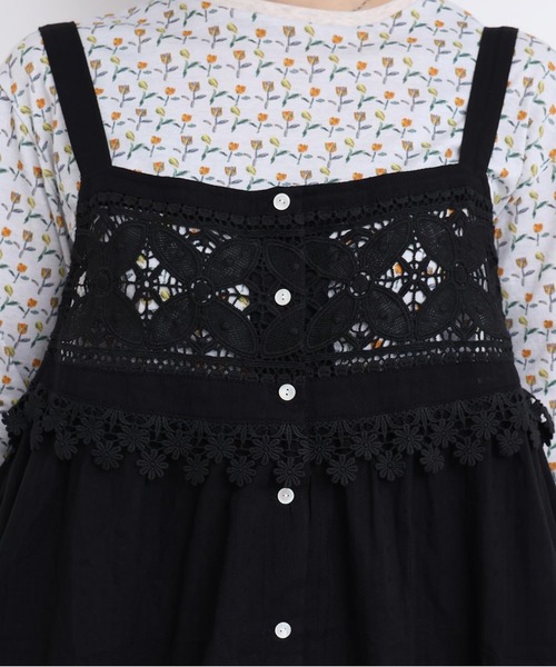 l'atelier du savon（アトリエドサボン）の「つぎはぎレース　パッチワークキャミブラウス（シャツ/ブラウス・レディース・ブラック/ホワイト・FREE）」の12枚目の写真