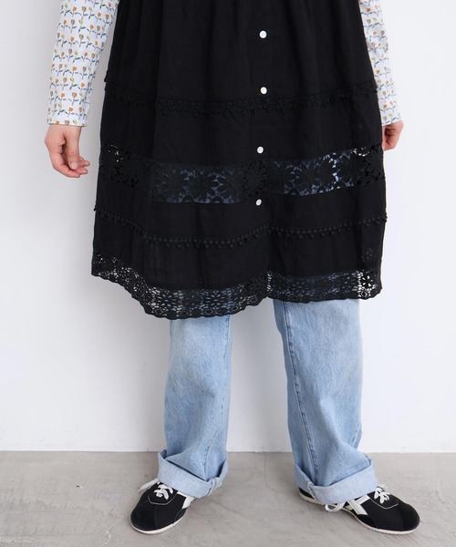 l'atelier du savon（アトリエドサボン）の「つぎはぎレース　パッチワークキャミブラウス（シャツ/ブラウス・レディース・ブラック/ホワイト・FREE）」の13枚目の写真
