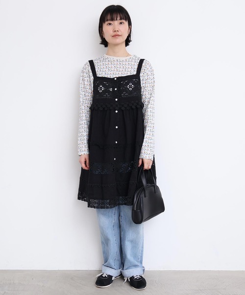 l'atelier du savon（アトリエドサボン）の「つぎはぎレース　パッチワークキャミブラウス（シャツ/ブラウス・レディース・ブラック/ホワイト・FREE）」の14枚目の写真