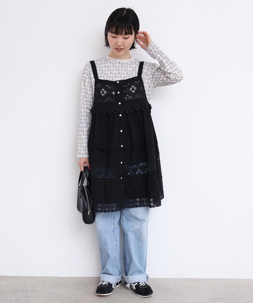 l'atelier du savon（アトリエドサボン）の「つぎはぎレース　パッチワークキャミブラウス（シャツ/ブラウス・レディース・ブラック/ホワイト・FREE）」の18枚目の写真