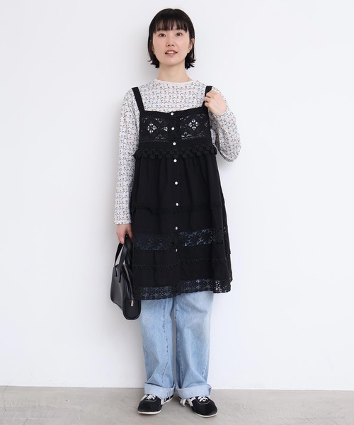 l'atelier du savon（アトリエドサボン）の「つぎはぎレース　パッチワークキャミブラウス（シャツ/ブラウス・レディース・ブラック/ホワイト・FREE）」の19枚目の写真