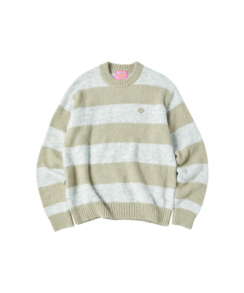 COMONINOZ（コモニノズ）の「HAIRY STRIPE PULLOVER [KHAKI]（ニット/セーター・メンズ・カーキ・SMALL/MEDIUM/LARGE）」の2枚目の写真