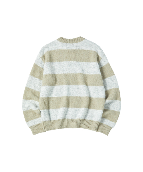 COMONINOZ（コモニノズ）の「HAIRY STRIPE PULLOVER [KHAKI]（ニット/セーター・メンズ・カーキ・SMALL/MEDIUM/LARGE）」の3枚目の写真