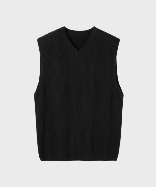 NONBLANK(ノンブランク)の「パンチングニットベスト_BLACK(ベスト・メンズ・その他・MEDIUM/X-LARGE/LARGE)」の1枚目の写真