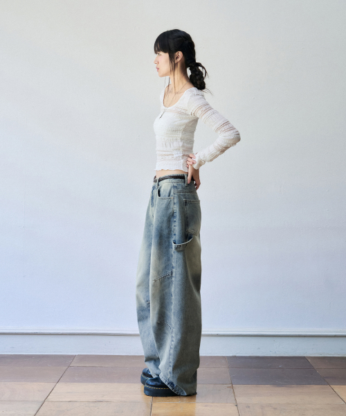 OURDAYZ（アワーデイズ）の「アッセンブルワイドバルーンデニムパンツ[ライトブルー]（デニムパンツ・レディース・その他・LARGE/MEDIUM/X-LARGE）」の8枚目の写真